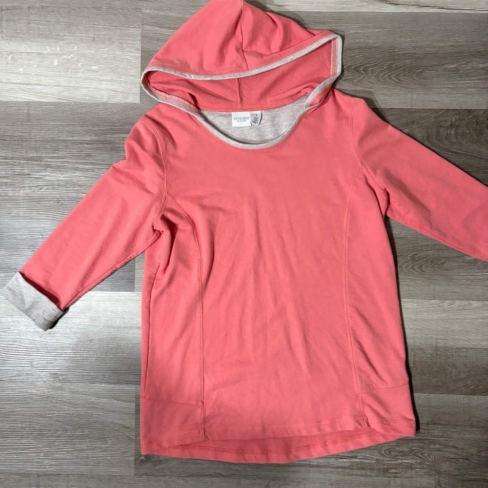 Chico's Weekends Coral Hoodie